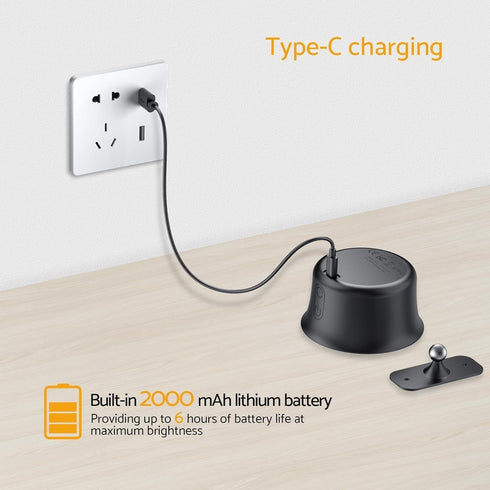 2Pack 360, 3 +15 LED Wall Lights, Battery Wall Sconce,Magnetic Wireless Rechargeable Ambient Lights, Auxiliary Light