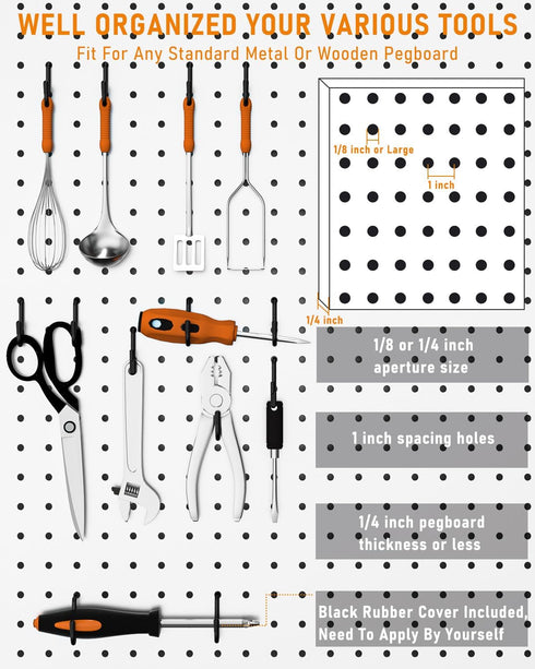 INCLY 30PCS Peg Board Organizer Accessories Kit, Assortment with Bins, Cups, Wire Baskets for 1/8“ and 1/4” Pegboard