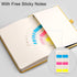 EMSHOI Lined Journal Notebook, 120gsm Thick Leather, 256 Numbered Pages A5, Medium 5.75" x 8.38", Yellow