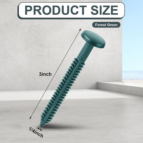 Blulu 36 3 Inch Pcs Vinyl Shutter Fastener Window Panel Peg Lok Pin Pegs Screws Shutter Spikes Anchor (Forest Green)