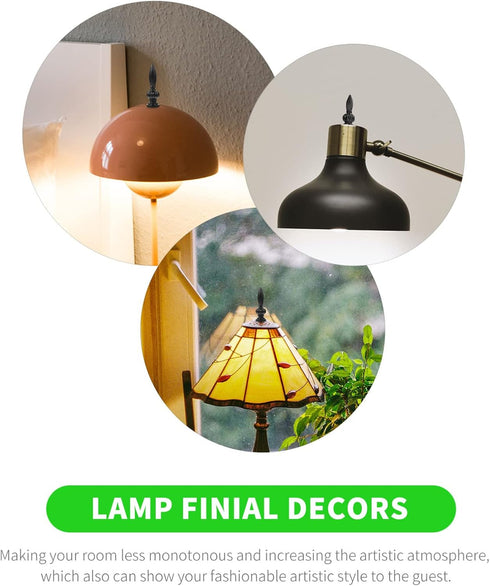 2pcs Lurrose Lamp Finial Lamp Cap Knob Lamp Shade Lamp Decoration for Table Floor Lamps (Black) Small Lamp Shade