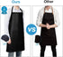 2 Pack Waterproof Rubber Vinyl Apron 40" Chef Aprons for Men, Heavy Duty Adjustable Bib Apron