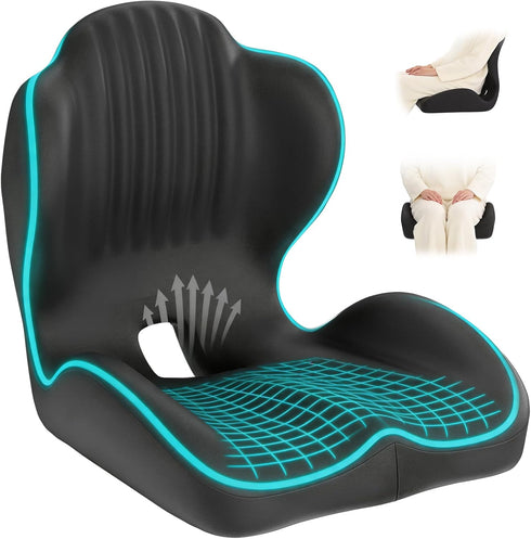 Ergonomic Seat Cushion, Office Chair Seat Cushions with L-Shaped Design, Memory Foam