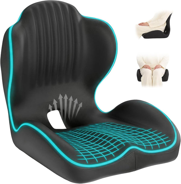 Ergonomic Seat Cushion, Office Chair Seat Cushions with L-Shaped Design, Memory Foam