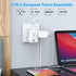 2 Pack European Travel Plug Adapter with USB C, US to Europe Power Adapters with 4 AC Outlets, 3 USB Charging Ports,