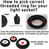 Runseaway 4Pcs E26 1-1/4 Inch (32mm) Lamp Shade Rings, Black Light Socket Ring Collar Rings, Lock Socket Replacement