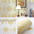 Lependor Gold Damask Peel and Stick Wallpaper Removable Self Adhesive Decorative Wall Paper Roll - 17.71" X 393"
