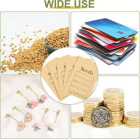 Joyberg 156 PCS Seed Envelopes - 3.15”x 4.72” Kraft Seed Saving Envelopes, Self Sealing Mini Envelopes for Seed