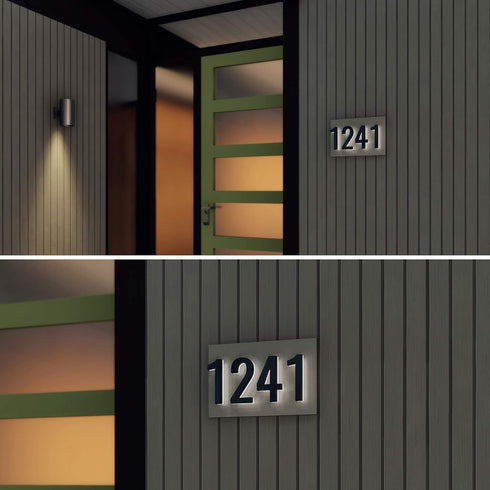 5 Inch Backlit LED House Numbers, Premium Quality ABS-Polymer Illuminated Home Address Number, Modern Design (2, Black)