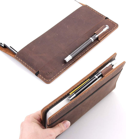 5"x8.25" Robrasim Leather Journal Cover Fits for Moleskine Large Hard Cover Notebook, Handmade Vintage Leather Cover