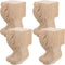 Zerodeko 4pcs Carved Solid Wood Furniture Legs for Sofa Couch Cabinet Tv