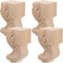 Zerodeko 4pcs Carved Solid Wood Furniture Legs for Sofa Couch Cabinet Tv