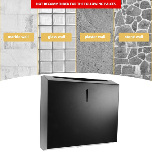 NUOBESTY Bathroom Tissue Holder Stainless Steel Wall-Mounted Paper Towel Dispenser with Anti-Splash Design Square Shape