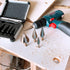 COMOWARE Step Drill Bit Set & Automatic Center Punch - Black and Gold, High Speed Steel, Set of 5 pcs