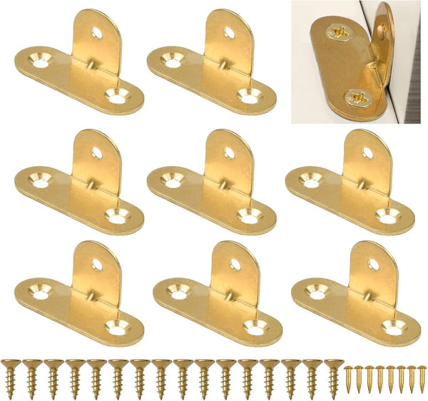 Heavy Duty Corner Braces, 8Pcs Right Angle Brass Bracket Fastener T-Shaped Brackets