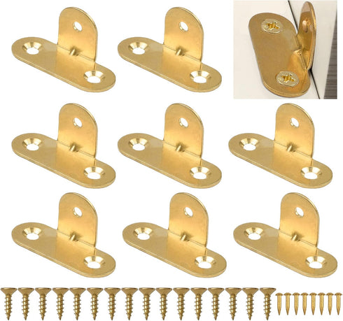 Heavy Duty Corner Braces, 8Pcs Right Angle Brass Bracket Fastener T-Shaped Brackets