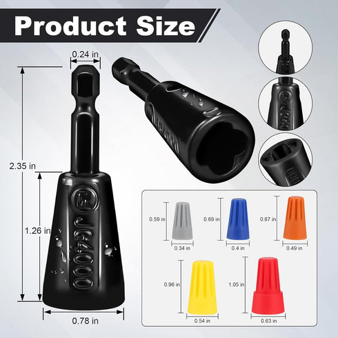 Jheoyrt 4 8 24 2 7 Pcs Multifunctional Wire Twister Tool for Drill, Lightweight Wire Nut Twister Compatible with to Awg