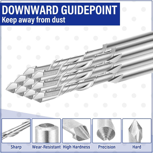 10 3/16 M2 Tondiamo Pcs Drywall Router Bits Drywall Rotor Tips High Speed Steel Cutting Bit Downward Router Cutout