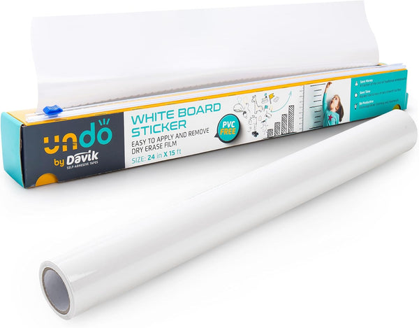 Davik Multi-Purpose Whiteboard Sticker, Customizable Peel and Stick Dry Erase Board for Wall Art