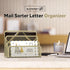 SUPEASY Mail Organizer - Desktop File Holder with 3-Slot, Metal Mesh for Countertop, Yellow