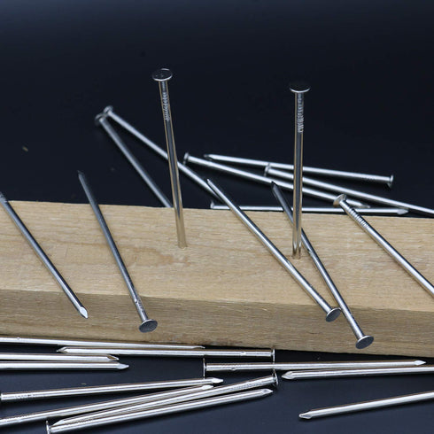 Nickel Plated 4 Inch Hanging Nails - 25pcs, Ideal for Wall & Wood, Long Nails for Various Projects