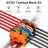 KV121 600V 32A 24-12 12.6 Terminal Block Kit, AWG Compact Lever Wire Connectors, DIN Rail Included, Quick Wiring