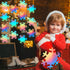 PerKoop 100 Pcs 6 Inch Large Double-sided Snowflakes Cutouts, Holographic Paper for Winter Classroom Decor Supplies