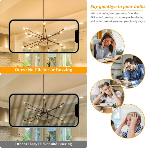 Brightever E12 Candelabra LED Light Bulbs, 60W Equivalent, 5-Pack B11 6W, 2700K Warm White Candle Lightbulbs