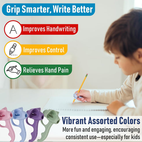 6 Pack 5-Finger NEW! Five Finger Pencil Grip Pencil Grips for Kids Handwriting, Silicone Pencil Holders, Comfortable