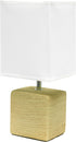 Simple Designs LT1218-BGE 11.81" Mini Cube Faux Stone Ceramic Table Lamp, for