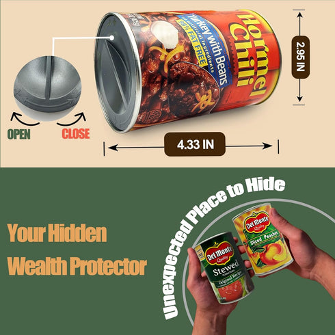 Fake Soup Can Diversion Safe, Keep Valuables Safe - Jewelry, Cash, Coins, Car Keys Storage Home Security
