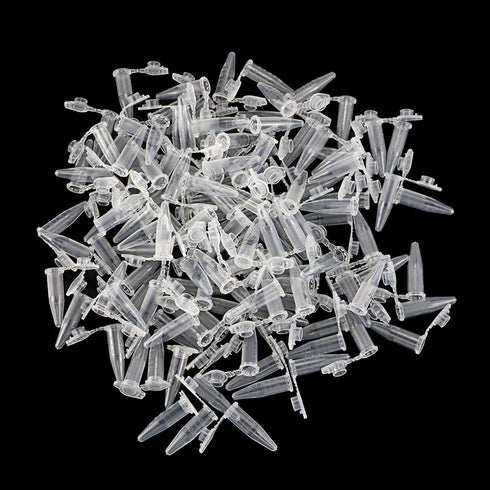 500PCS 0.5ML Clear Plastic Graduated Microcentrifuge Test Tubes with Attached Lid for Lab Sample Storage