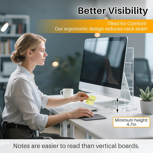 Yncotte 14"x5", Monitor Memo Board Holder Office Organization Memo Holders for Computer Sticky Note Holder