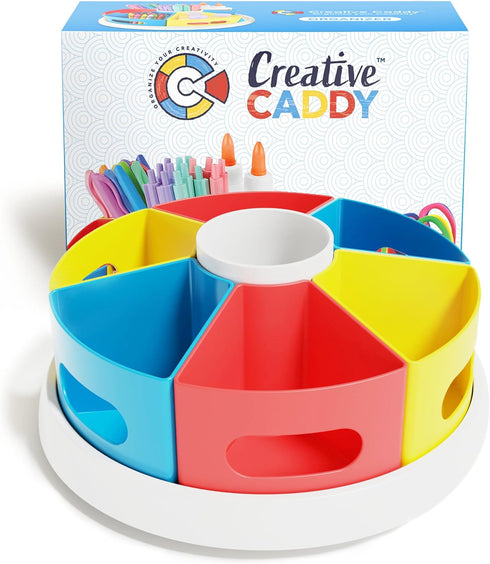Rotating Art Supplies Organizer Caddy for Kids Desk, Crayon Marker and Pencil Storage for Classroom, Home, School