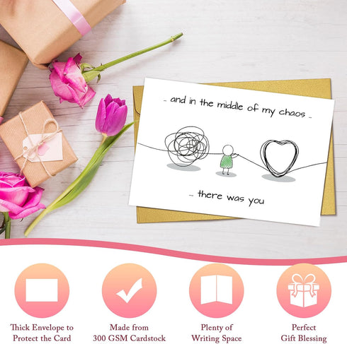 Nchigedy Funny Appreciation Card for Him Her, Cute Thank You Card for Friend Husband Wife, Adorable Friendship Cards