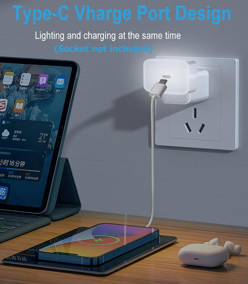 2-Pack 130LM, 3000K LED Nightlights Plug in Wall Voice AI Activated with USB Charging Port, White Night Lights for Kids