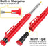 Outus Solid Carpenter Pencil for Construction, Long Nosed Deep Hole Mechanical Pencil Marker with Refills and Sharpener