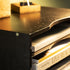 Navaris Bamboo Desk File Organizer, Paper Tray Letter Storage with 4 Adjustable Shelves, Desktop Inbox Trays, Black