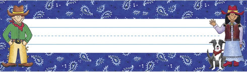 Barker Creek Colorful Desk Nameplates & Bulletin Board Signs, Pack of 36, 3.5" x 12", Western