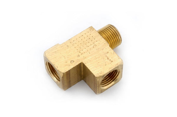 Anderson Metals 06127 Barstock Street Tee Brass Pipe Fitting, 1/2" NPT Female x 1/2" NPT Male x 1/2" NPT Female