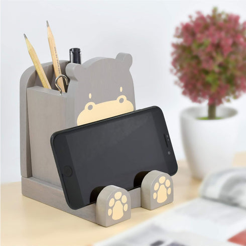 I'm Wood Multipurpose Eyeglass Phone Pen & Pencil Holder Stand, Stationery Desk Box Organizer, Home Office Decor "Dream