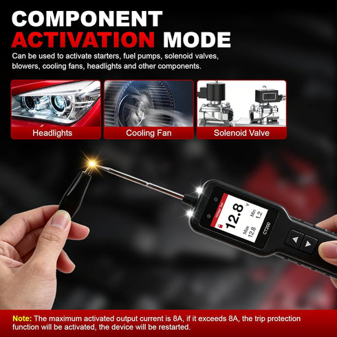 screen12-24V Power Circuit Probe,Colour DC Car Electrical System Diagnostic Test Tool,Electrical Short Open Breaker