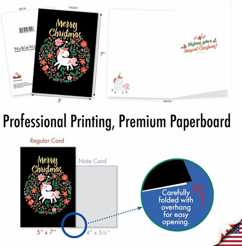 NobleWorks Merry Christmas Card with Envelope - Funny Animal Humor Kids Xmas Card for Holiday Greetings