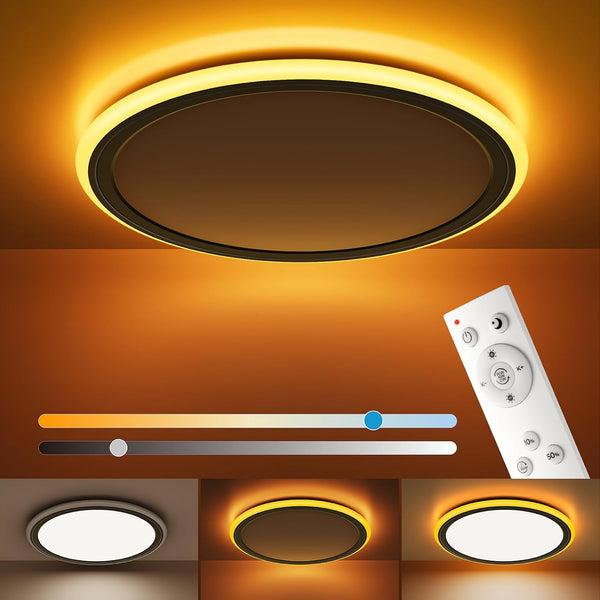 BLNAN 13in LED Flush Mount Ceiling Light Fixture with Remote Control, Dimmable