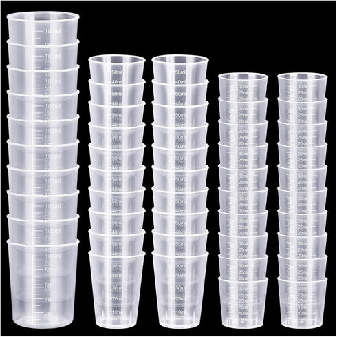 50 Pcs Plastic Measuring Cups, Resin Mixing Cups, Epoxy Mixing Cups, 30ml 50ml 100ml