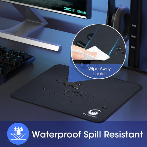Mouse Pad with Polyester Fabric, Smooth Gaming Mouse Pads, Water Resistant Desk Mousepad with Stitched Edges, Non-Slip