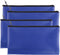 Zipper Bank Bags, 4-Pack PU Leather Cash & Coin Pouch with Zipper (Blue)