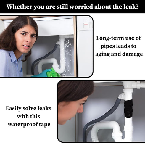 Waterproof Duct Tape 2.5cm x 3m, Silicone Repair Tape for Leaks, Rubber Seal Tape for Pipes and Faucets