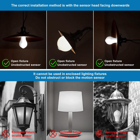 lanyue Bulb,Activated Bulb Bulb,13W 100W,E26 6000K Daylight,6 Packs Motion Sensor Light Detector Light Indoor,Dusk