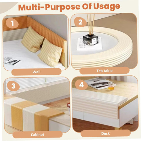 Comebachome 79x8 Crib Padding for Sides, Soft High Elasticity Thickened NBR Table Edge Protectors for Baby, Waterproof